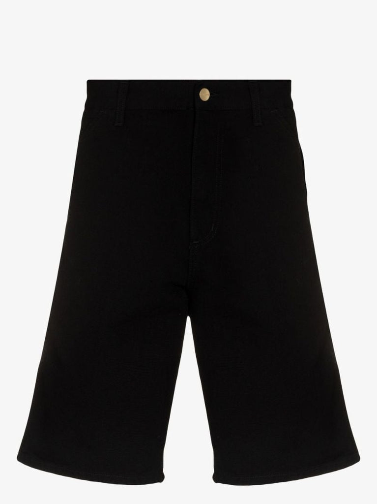 Black Single Knee Organic Cotton Shorts