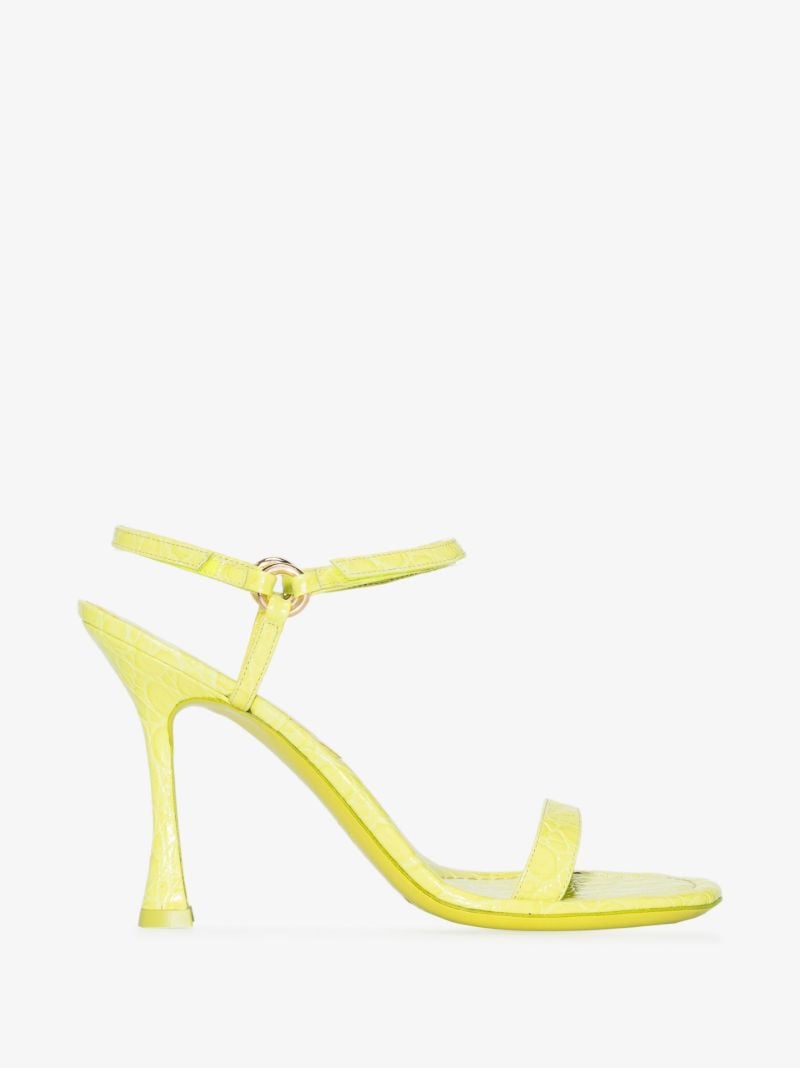 Green Mia 100 Mock Croc Leather Sandals