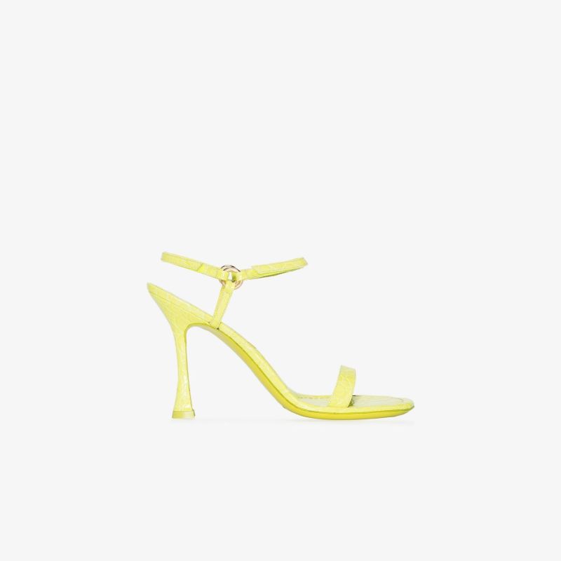 Green Mia 100 Mock Croc Leather Sandals