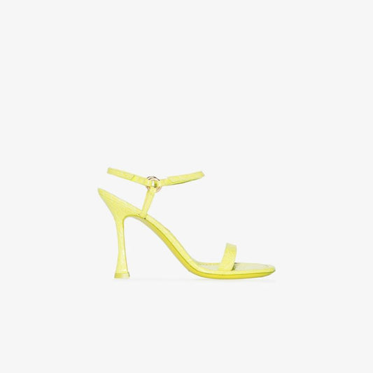 Green Mia 100 Mock Croc Leather Sandals
