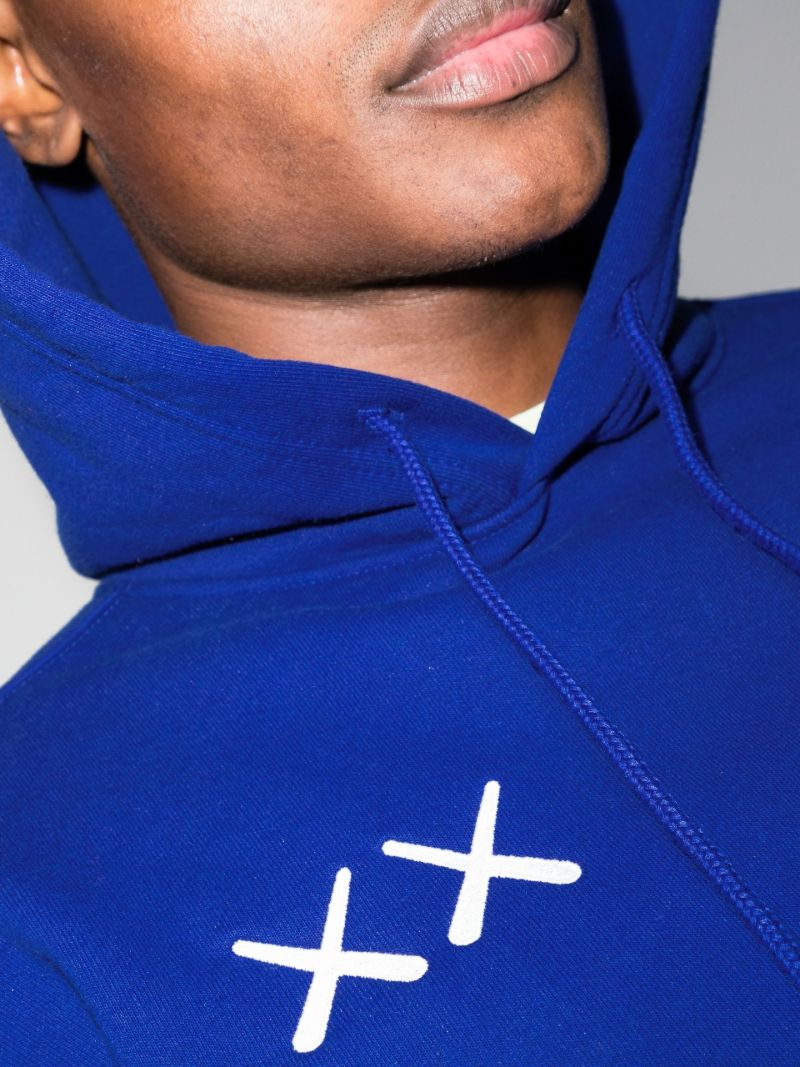 X Kaws Blue Cotton Hoodie