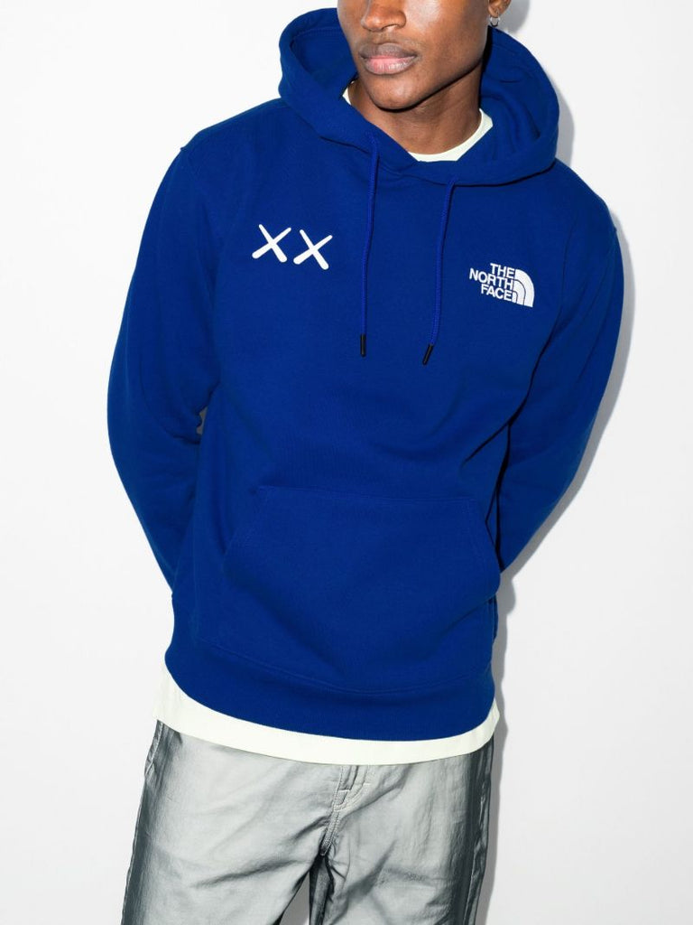 X Kaws Blue Cotton Hoodie
