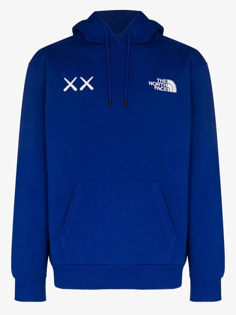 X Kaws Blue Cotton Hoodie