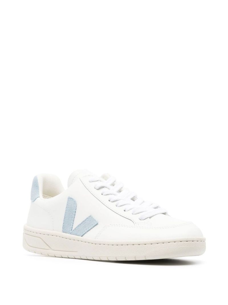 White V-12 Low-top Leather Sneakers
