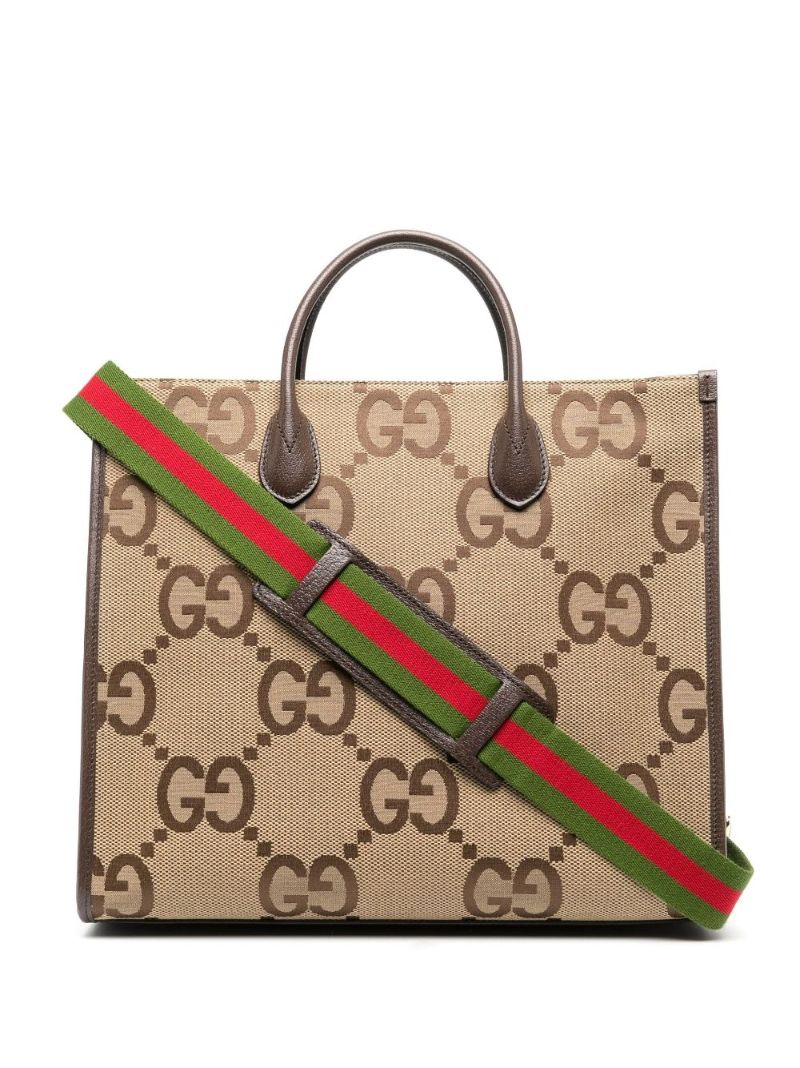 Brown Jumbo Gg Canvas Tote Bag