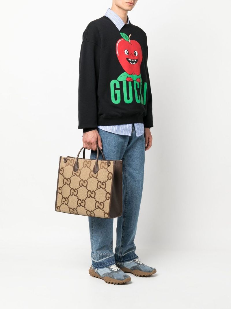 Brown Jumbo Gg Canvas Tote Bag