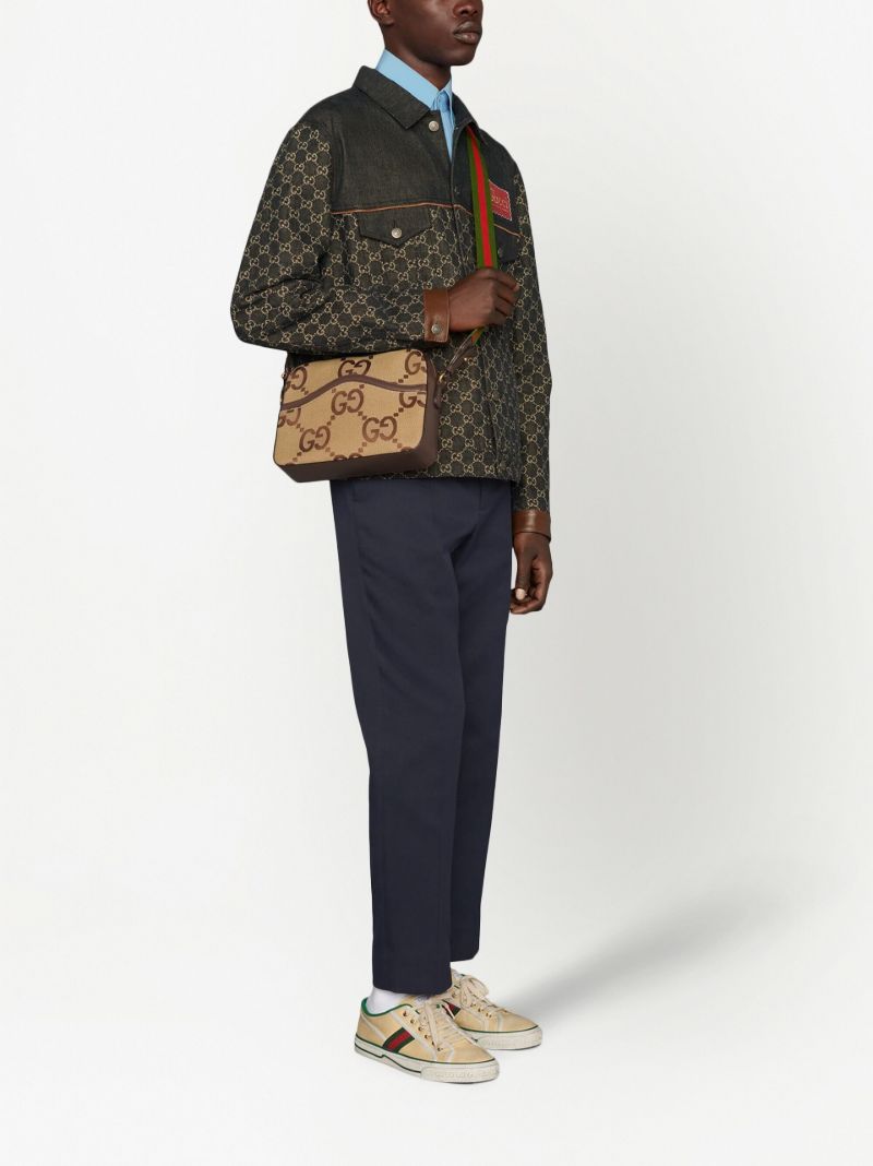 Brown Gg Jumbo Messenger Bag