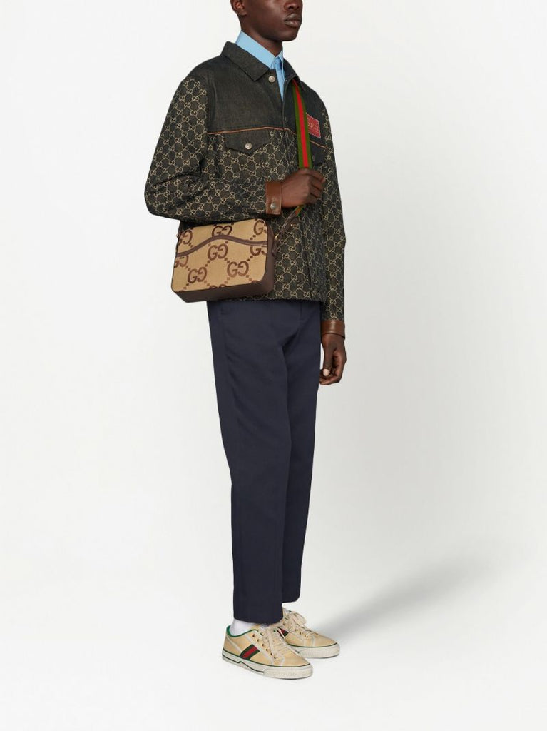 Brown Gg Jumbo Messenger Bag