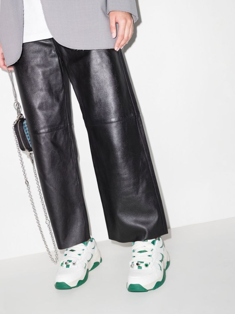 White Catfish Leather Sneakers