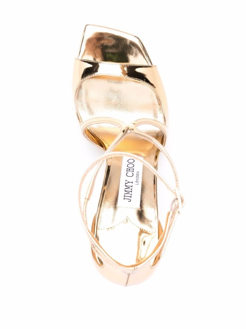 Gold Azia 95 Metallic Leather Sandals