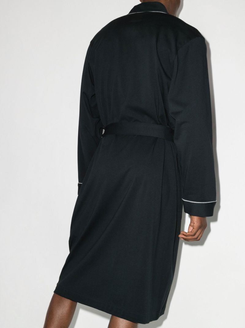 Embroidered Logo Cotton Dressing Gown