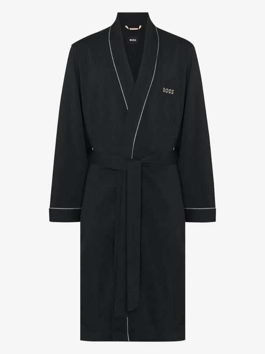 Embroidered Logo Cotton Dressing Gown