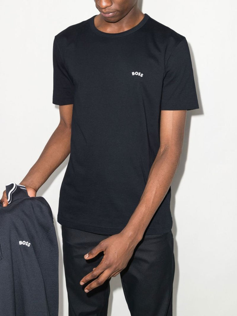 Blue Logo Print Short Sleeve T-shirt