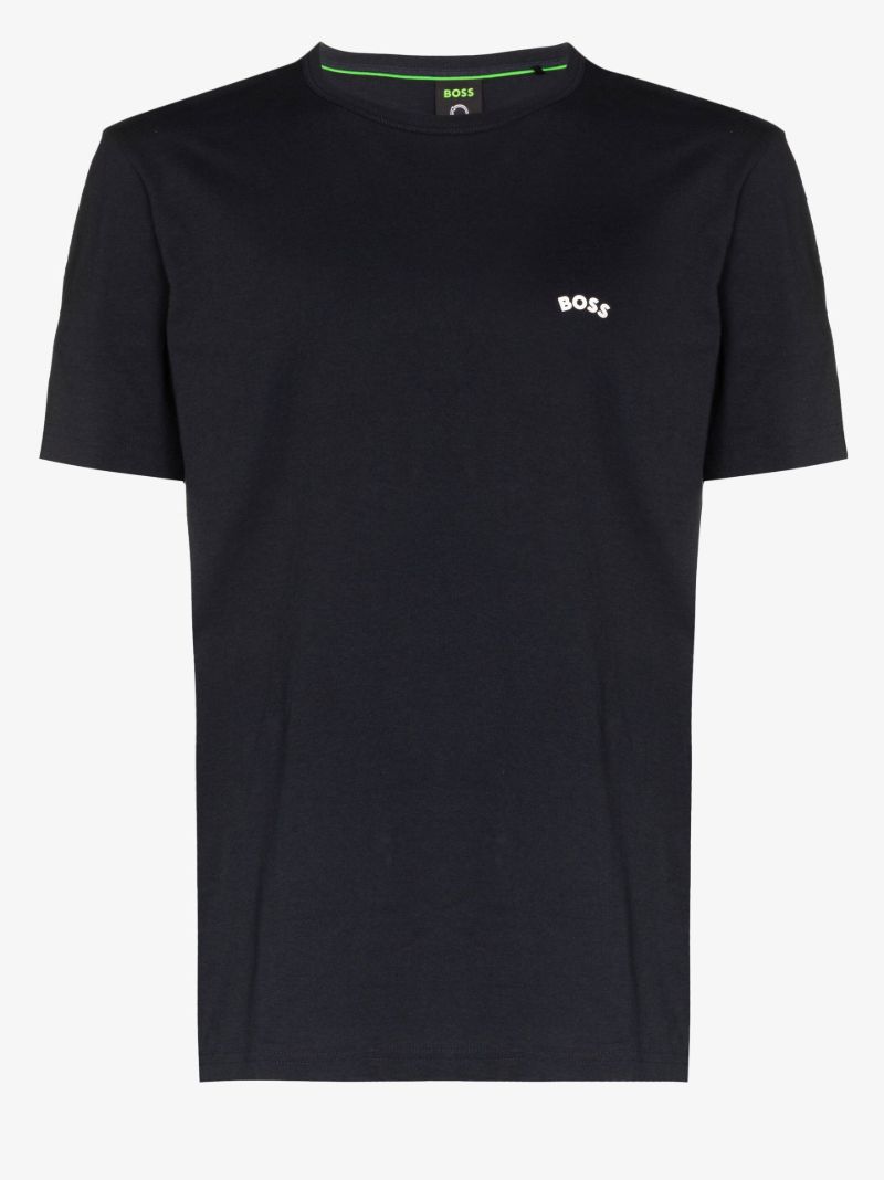 Blue Logo Print Short Sleeve T-shirt
