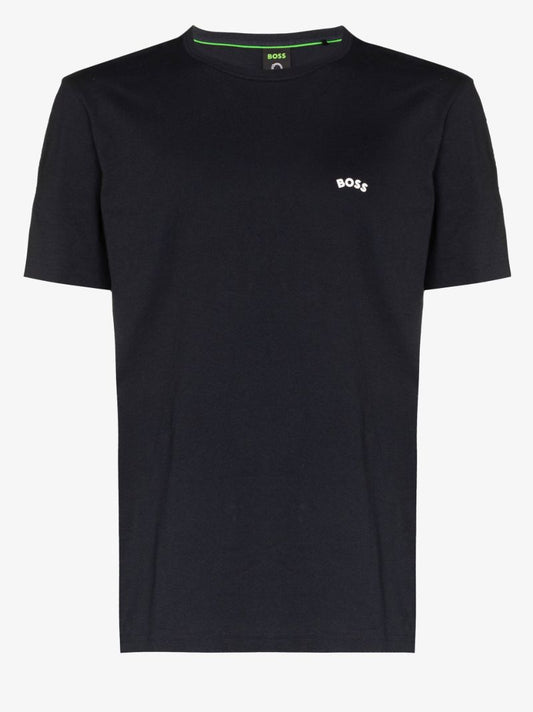 Blue Logo Print Short Sleeve T-shirt