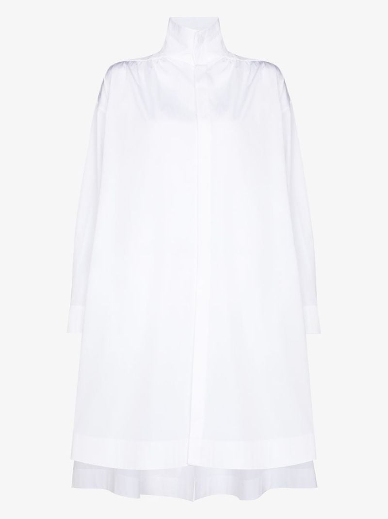 High Neck Cotton Shirt Dress