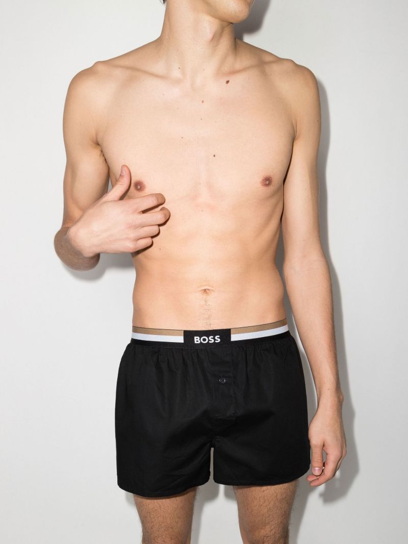 Logo Cotton Boxer Briefs Set