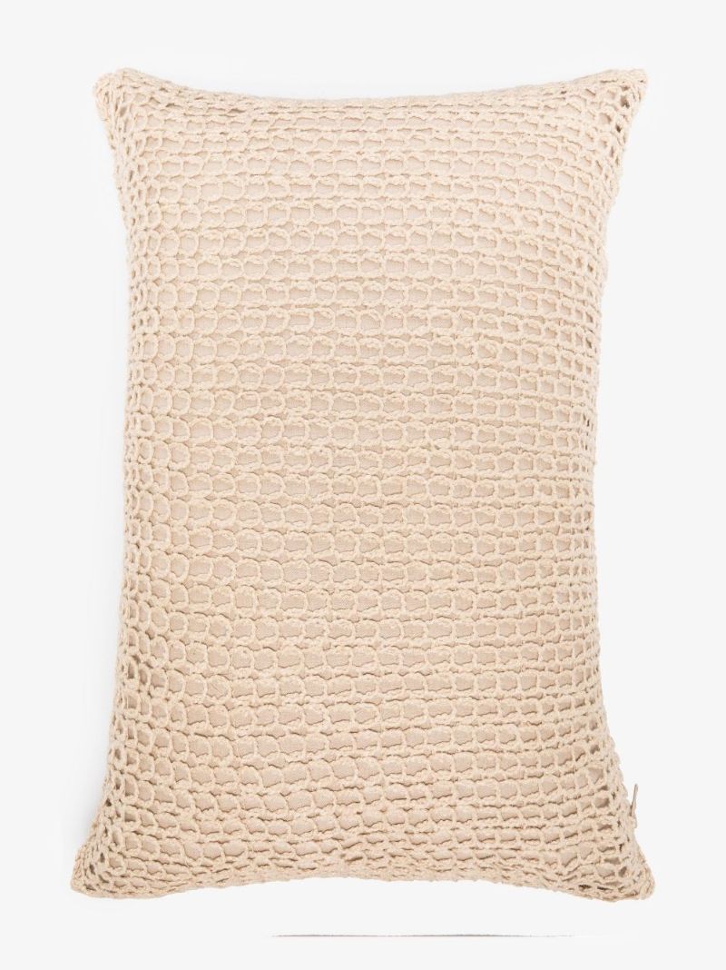 Neutral Open-knit Cushion