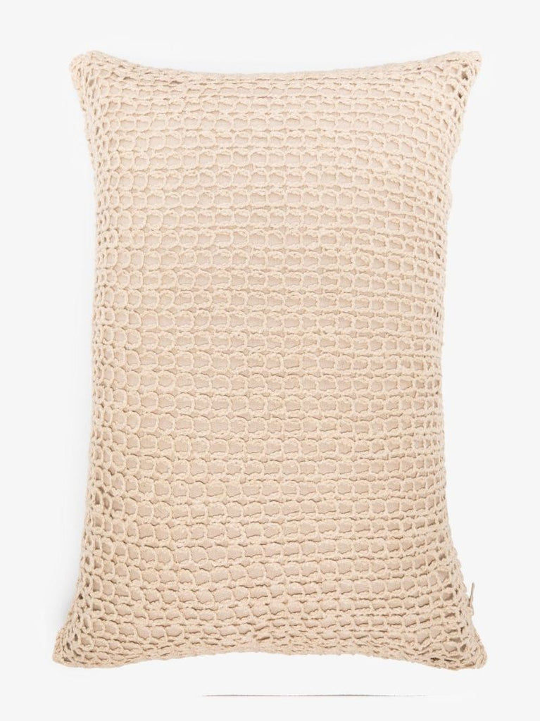Neutral Open-knit Cushion