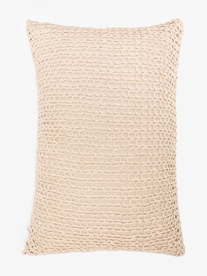 Neutral Open-knit Cushion