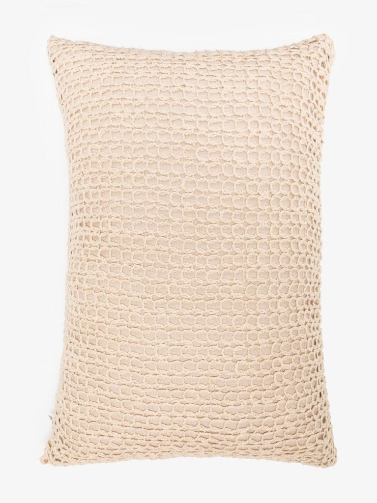 Neutral Open-knit Cushion