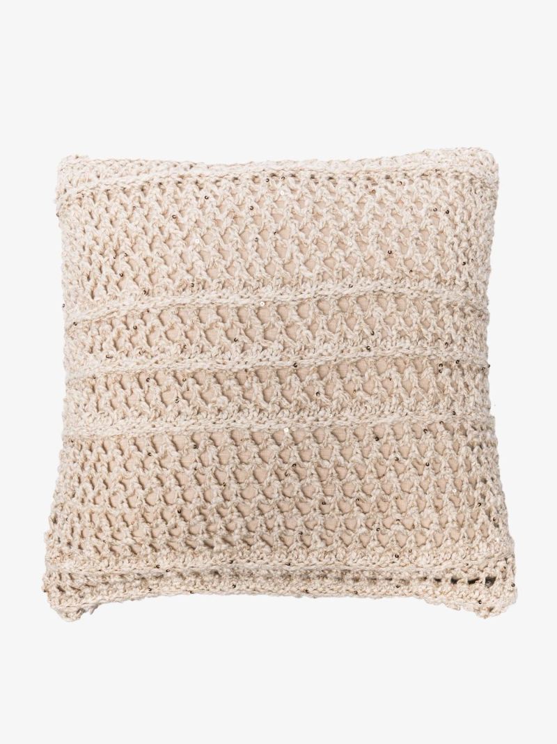 Neutral Dazzling Mesh Cushion