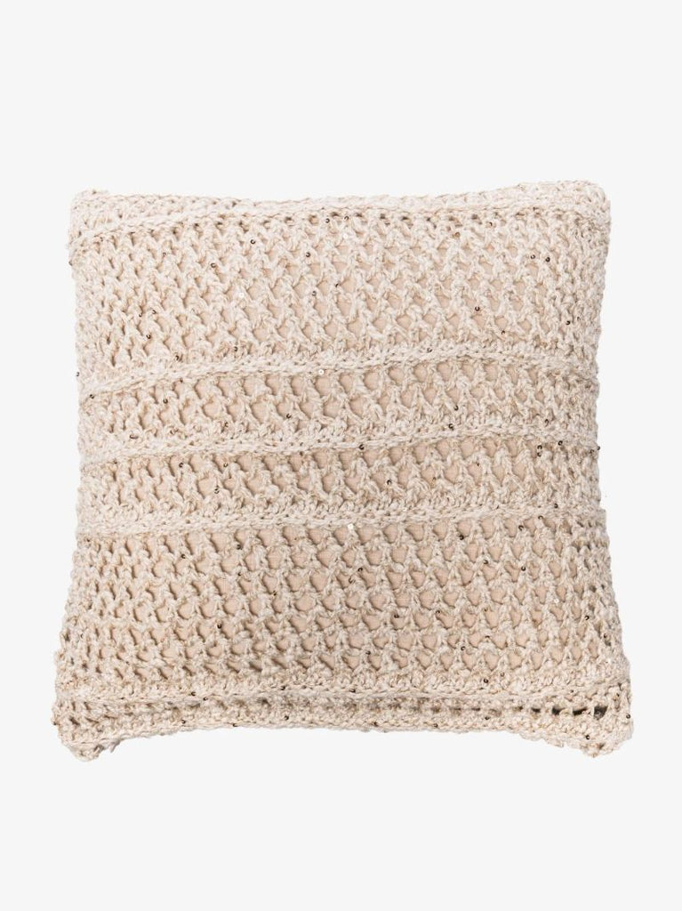 Neutral Dazzling Mesh Cushion
