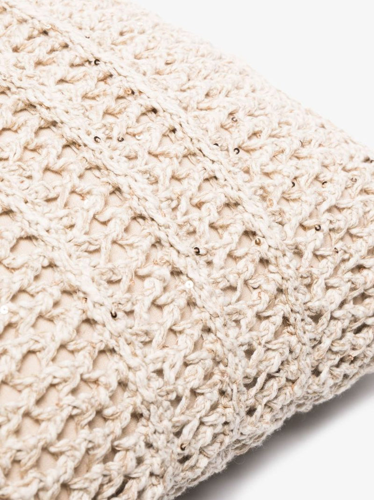 Neutral Dazzling Mesh Cushion