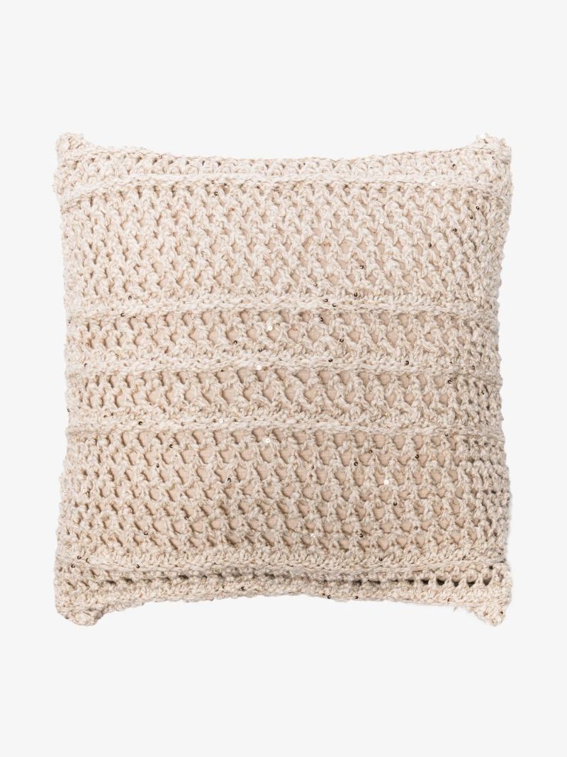Neutral Dazzling Mesh Cushion