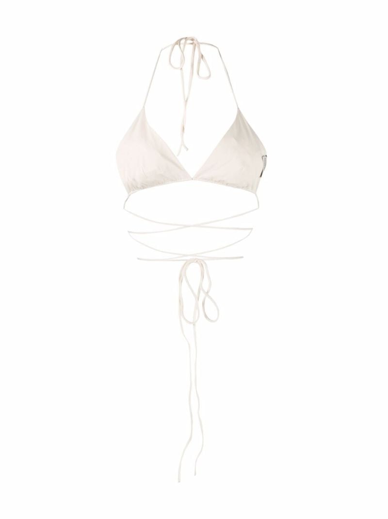 Neutral Floral AppliquÃ_x0083_Â© Bikini Top