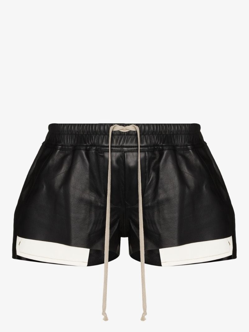 Drawstring Leather Shorts