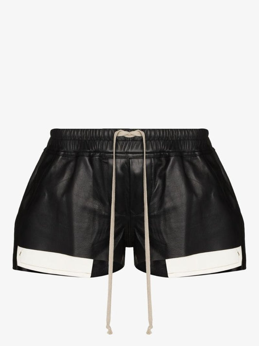 Drawstring Leather Shorts