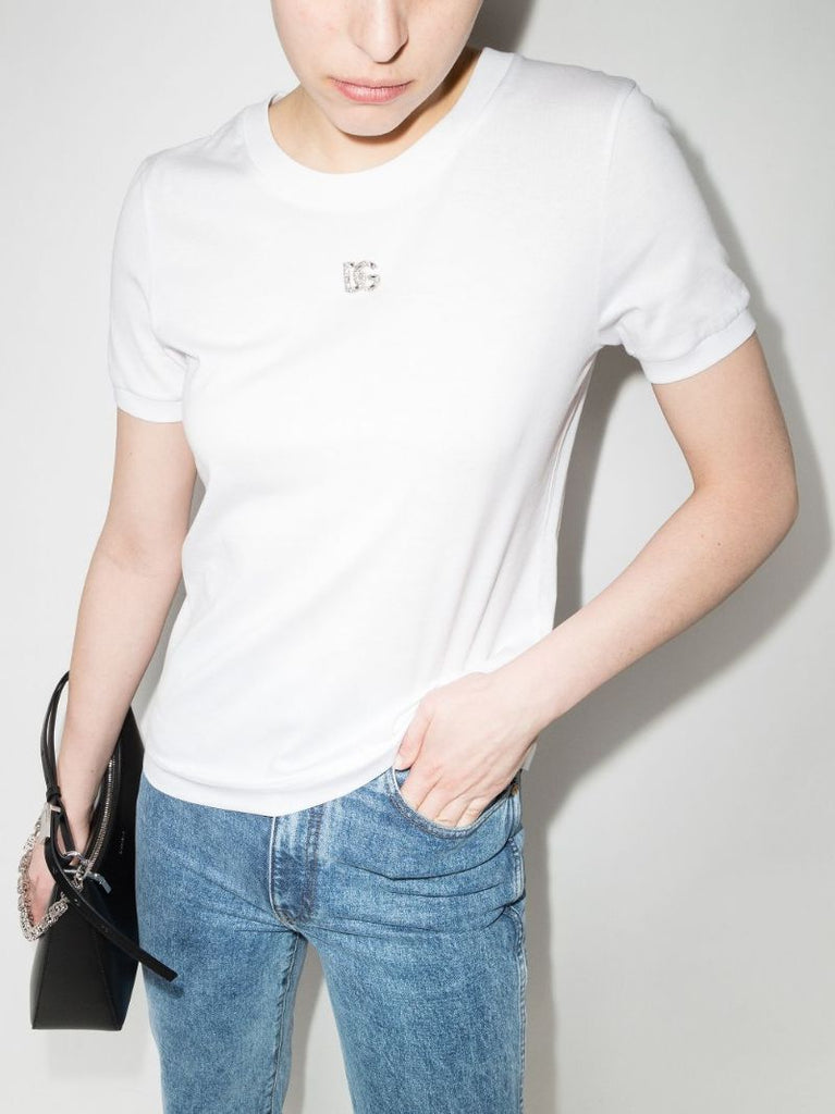 Crystal Logo Cotton T-shirt
