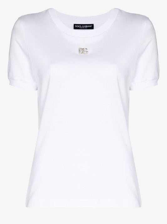 Crystal Logo Cotton T-shirt