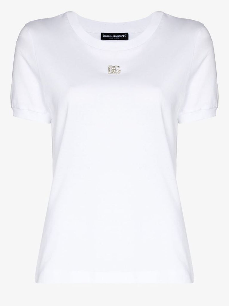 Crystal Logo Cotton T-shirt