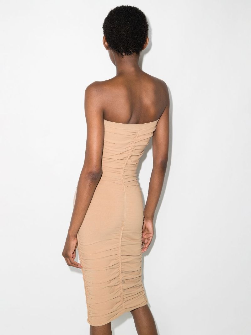 Ruched Bandeau Midi Dress