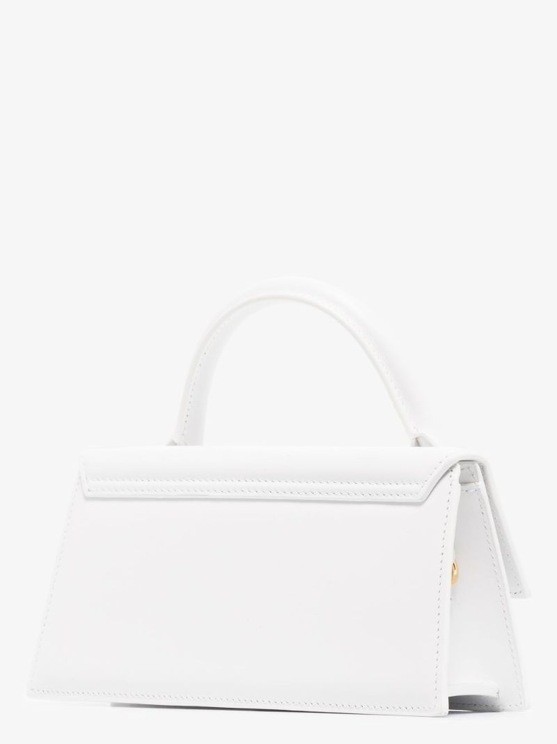 White Le Chiquito Long Leather Top Handle Bag
