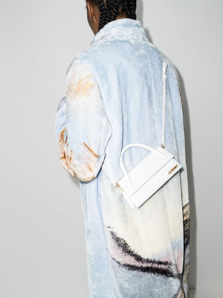 White Le Chiquito Long Leather Top Handle Bag