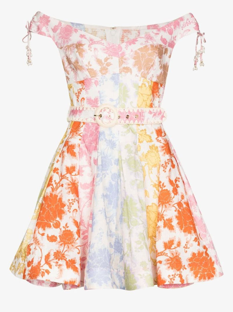 Off-shoulder Panelled Dress