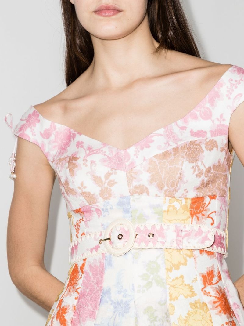 Off-shoulder Panelled Dress
