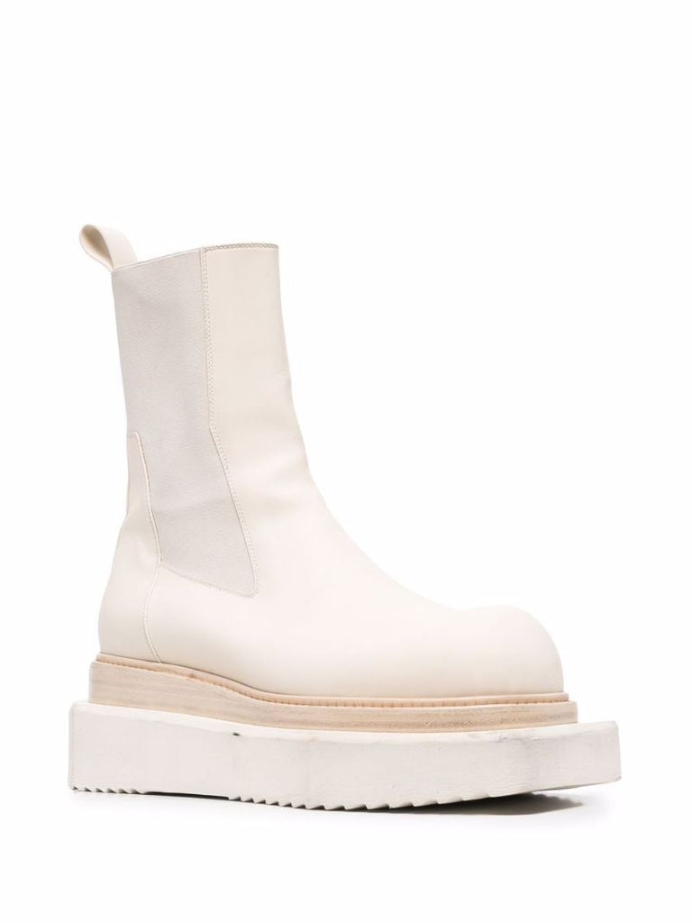 White Turbo Cyclops Ankle Boots