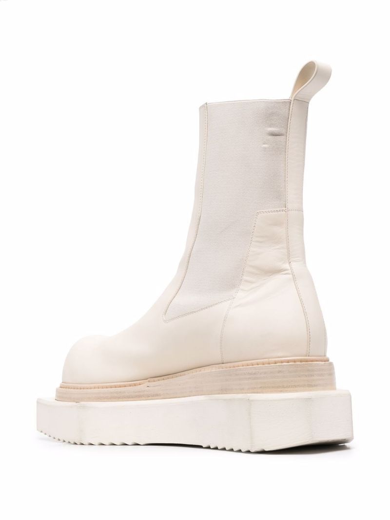 White Turbo Cyclops Ankle Boots