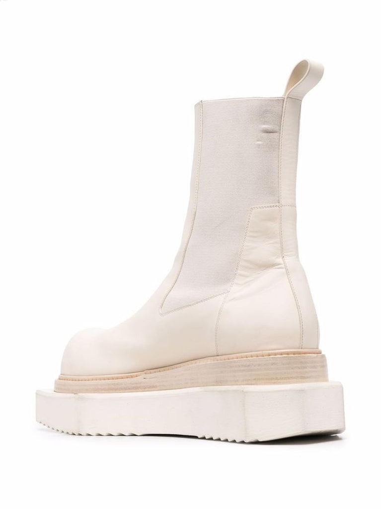 White Turbo Cyclops Ankle Boots