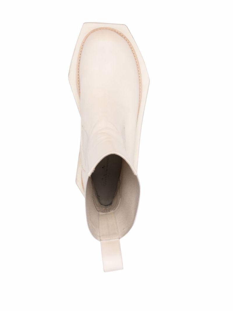 White Turbo Cyclops Ankle Boots