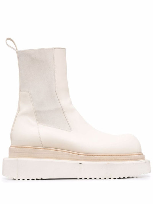 White Turbo Cyclops Ankle Boots