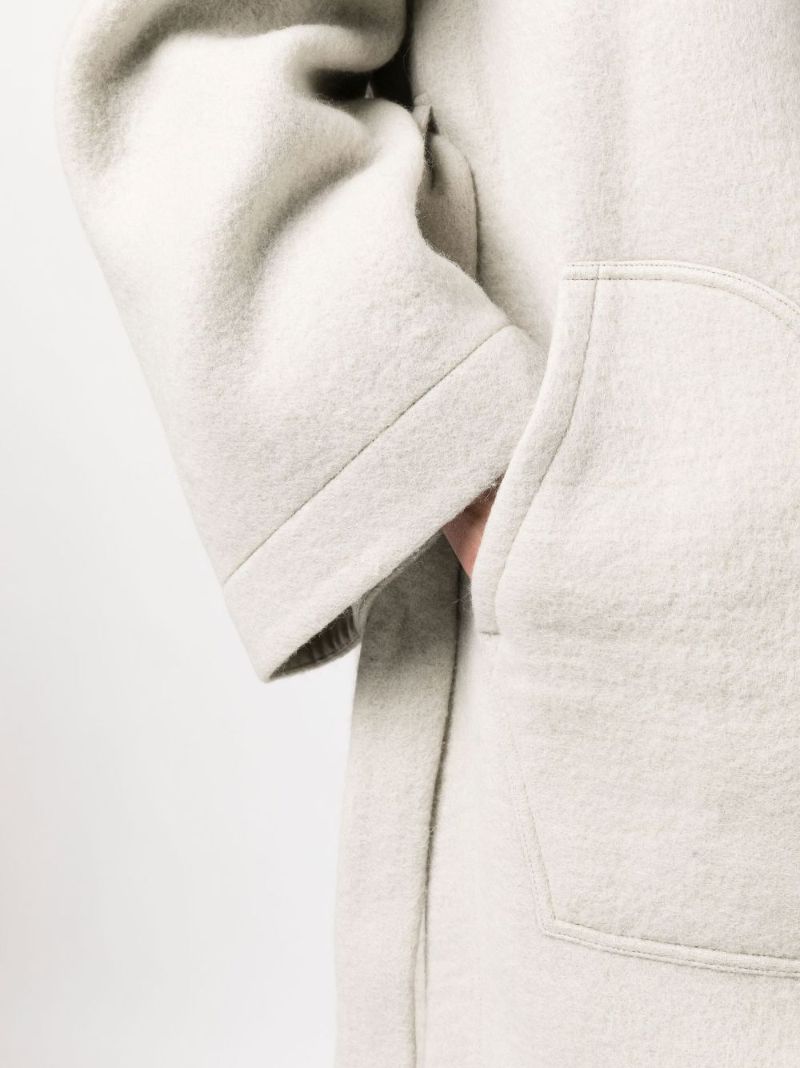 Cream Dagger Knee-length Belted Coat
