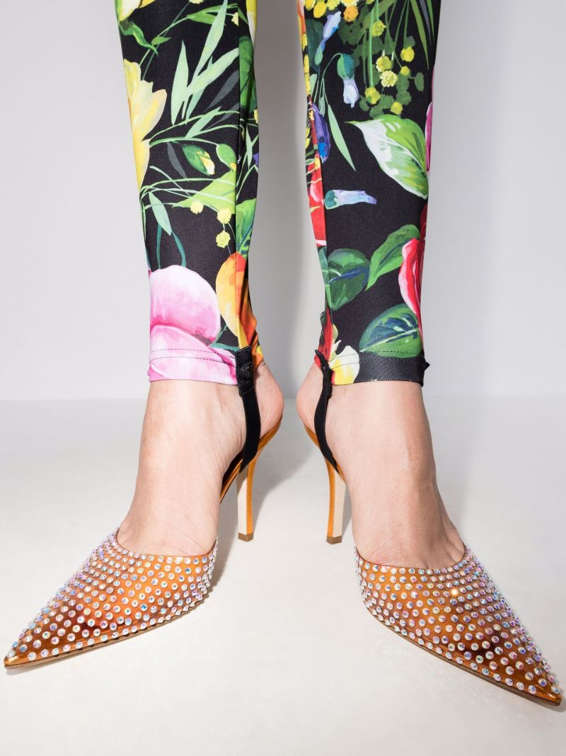 Orange Hollywood 95 Crystal Pvc Mules