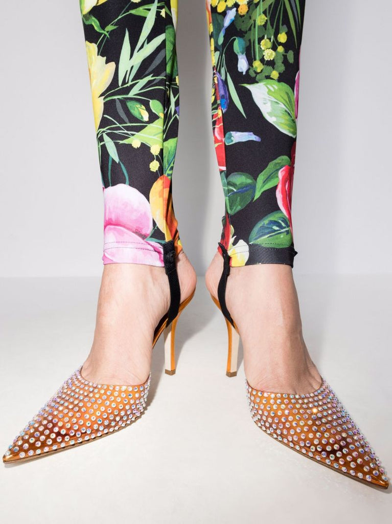 Orange Hollywood 95 Crystal Pvc Mules