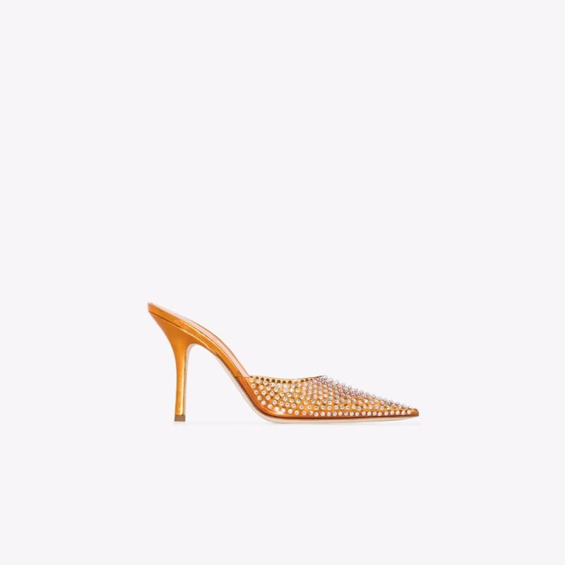 Orange Hollywood 95 Crystal Pvc Mules