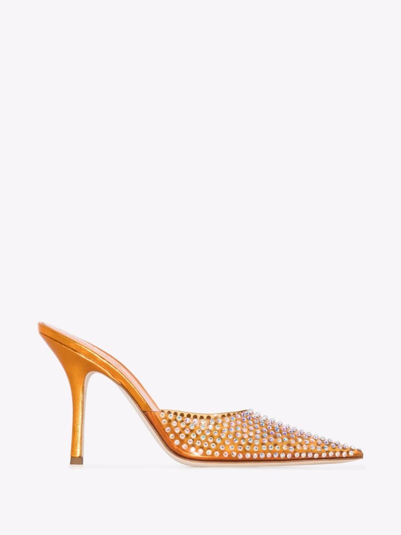 Orange Hollywood 95 Crystal Pvc Mules